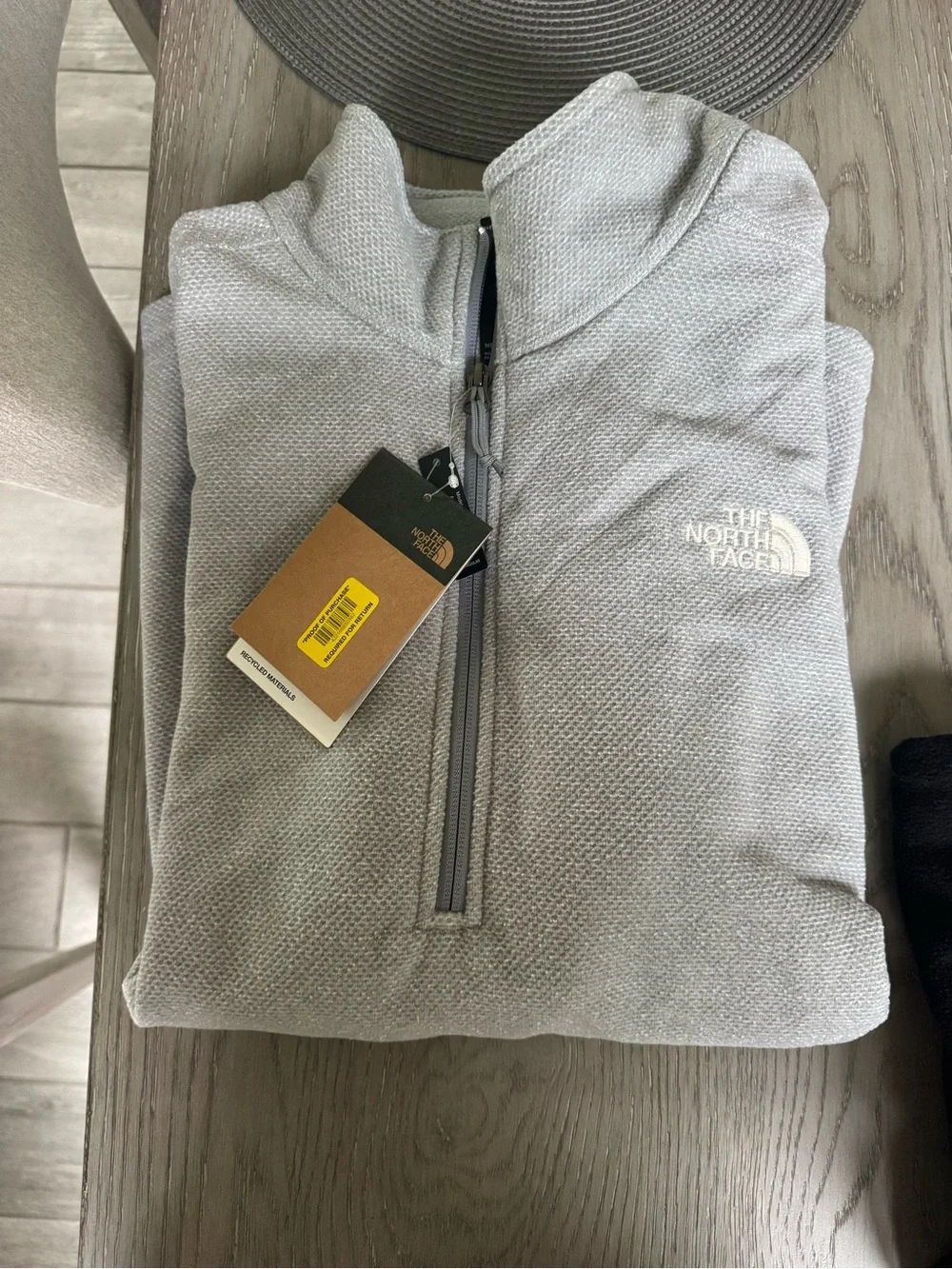 The North Face Men’s Light Gray Quarter-Zip Pullover Sweater
